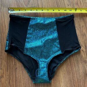 American Apparel Teal and Black Bikini Bottoms